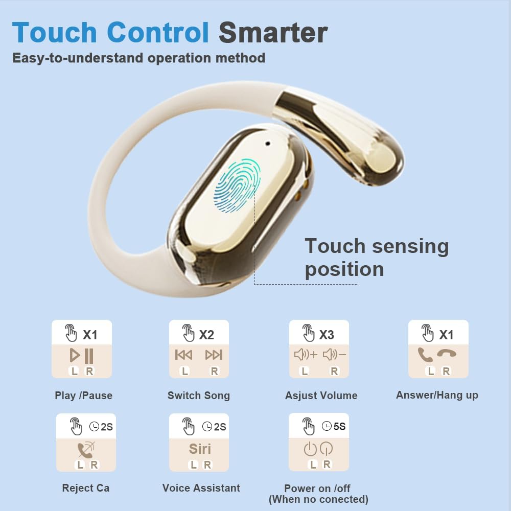 OWS AI Translator Earbuds, Bluetooth Connection AI Translation Headphones, 144-Language Real-Time Translation Earphones, AI Translating Device for Travel, Meeting, Learning, Sport (Skin)